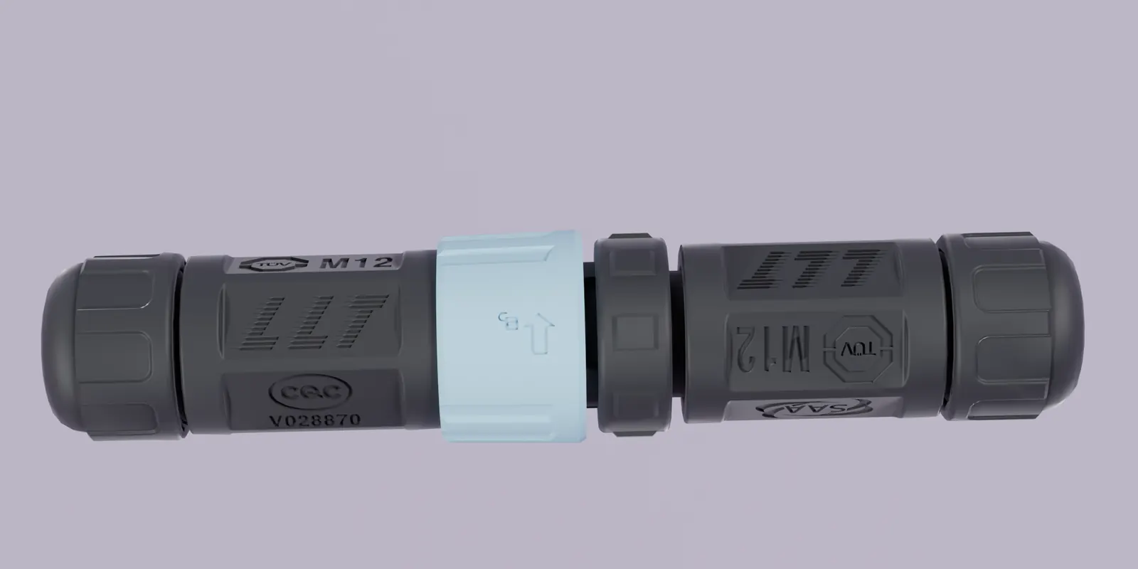 M12自锁对接成套特写